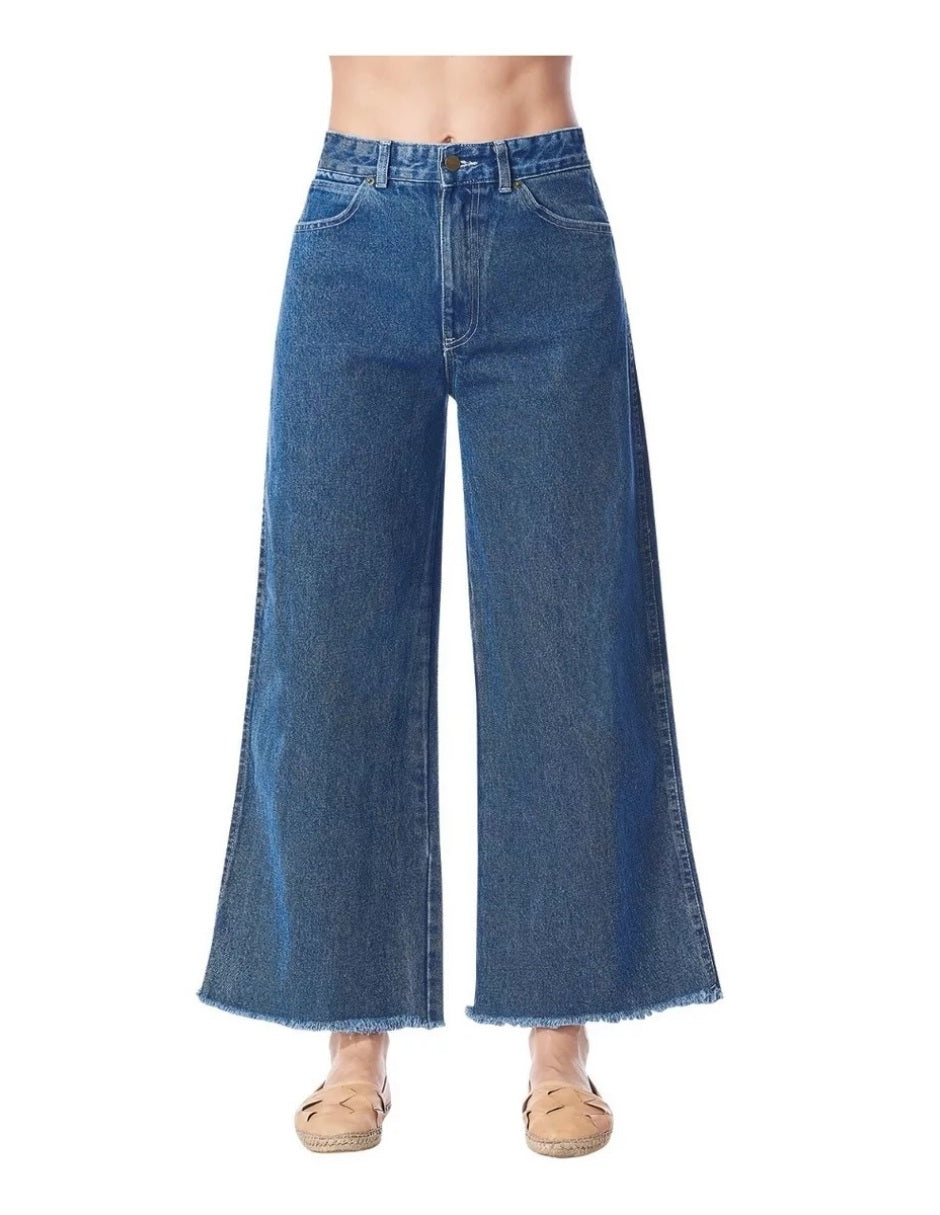 Jeans Mujer Azul Mezclilla Wide Leg, Tiro Alto - Estilo Vaquero Moderno