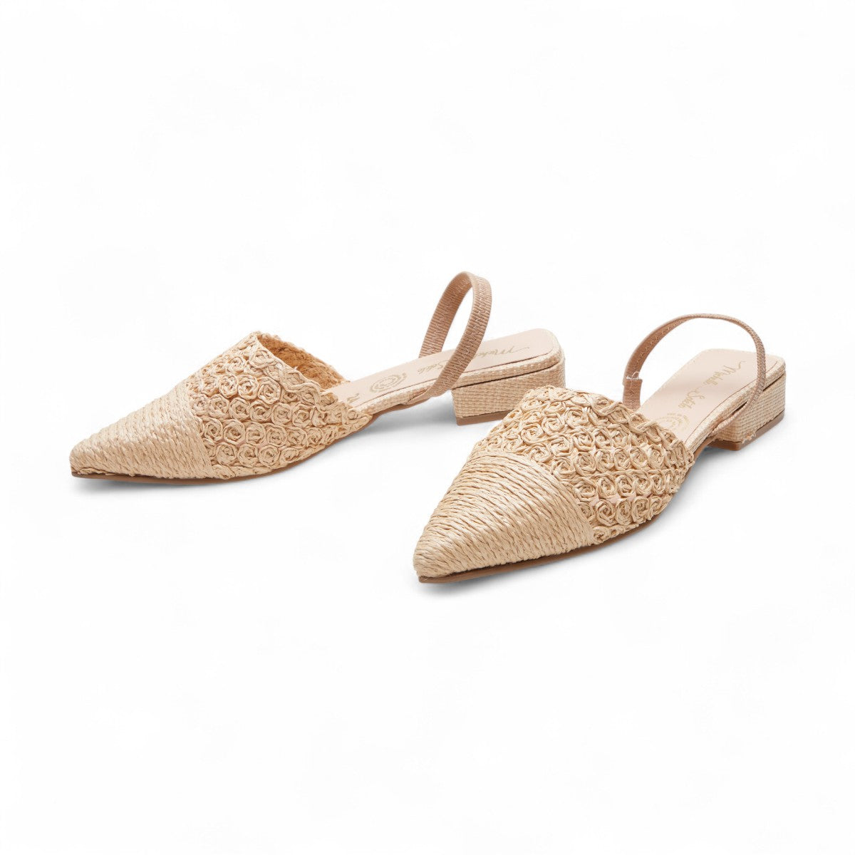 Mule beige tejido punta fina | Flats verano mujer 2025