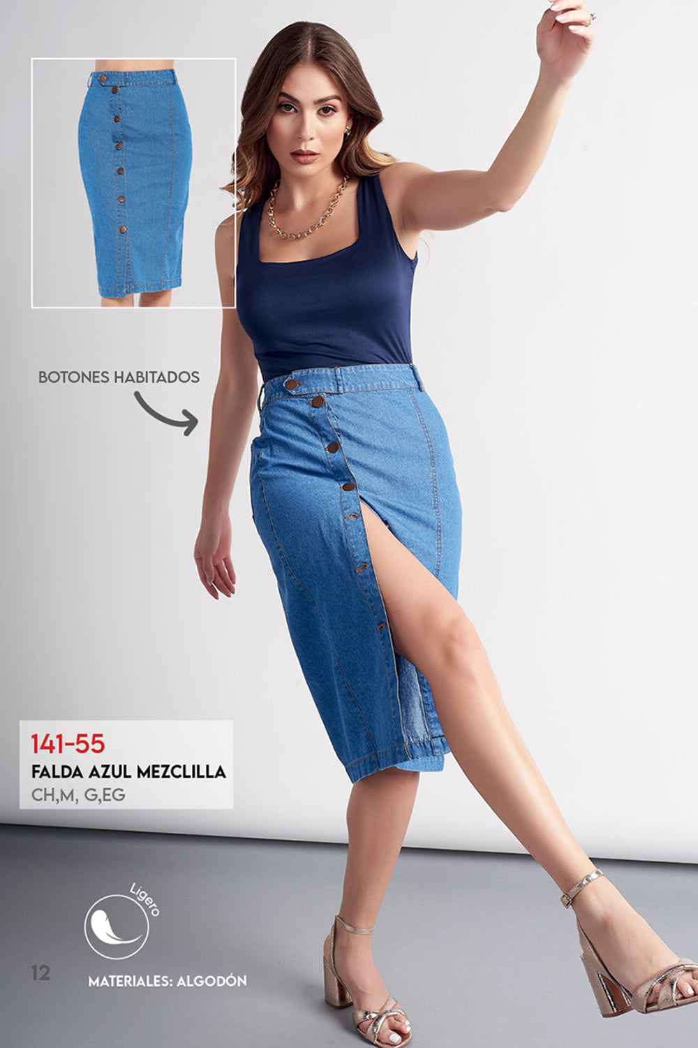 Falda Midi de Mezclilla