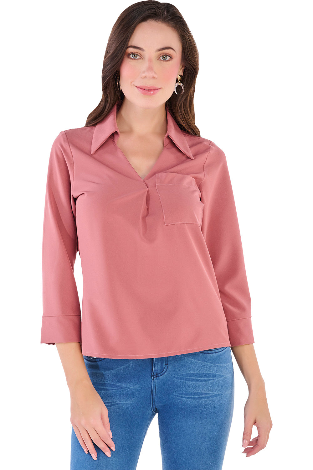 Blusa Camisera Rosa