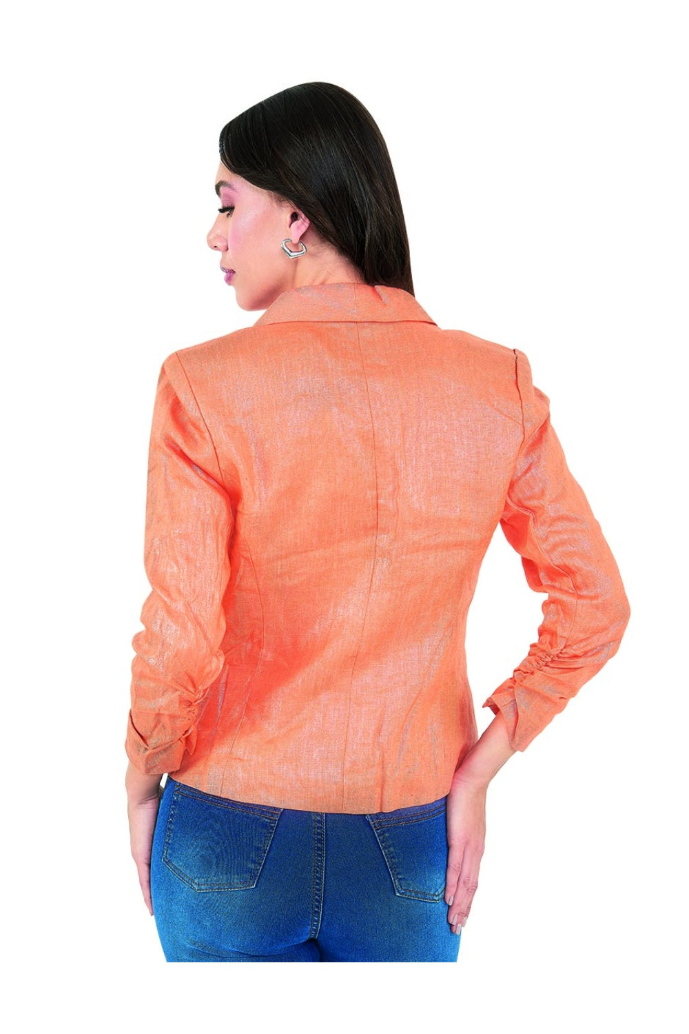 Saco Camel para Mujer Con Tela Brillosa