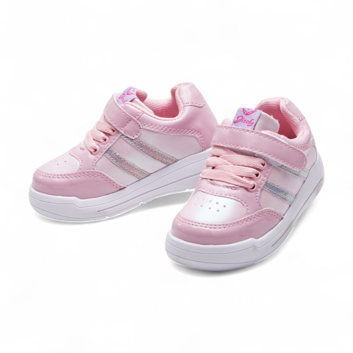 Tenis escolar rosa con velcro y agujetas | Sneakers niña 2025