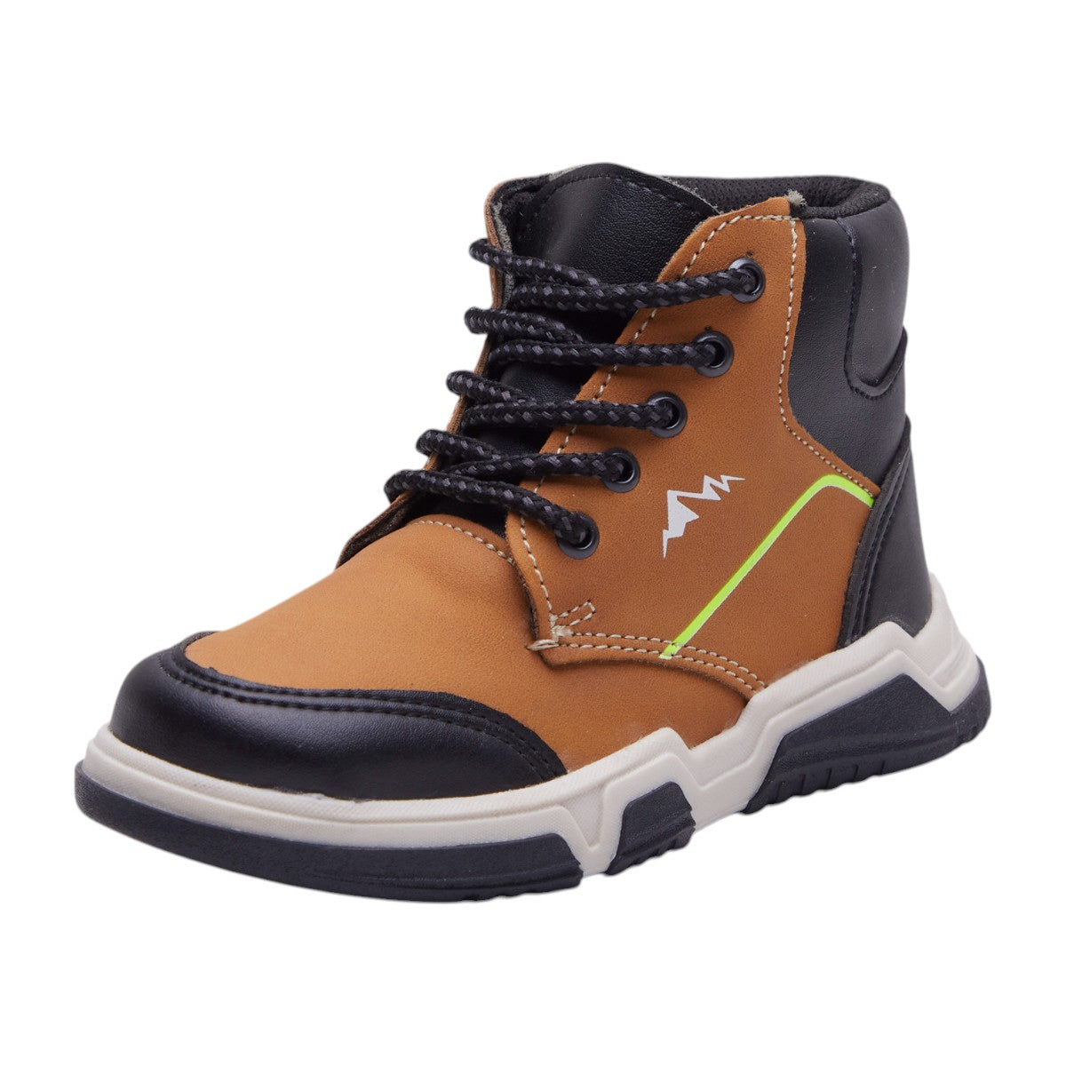Bota de Montaña para Niño en Material Tipo Piel Café con negro dv2925
