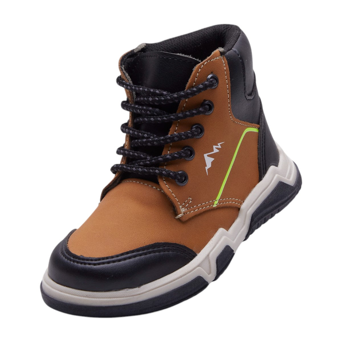 Bota de Montaña para Niño en Material Tipo Piel Café con negro dv2925