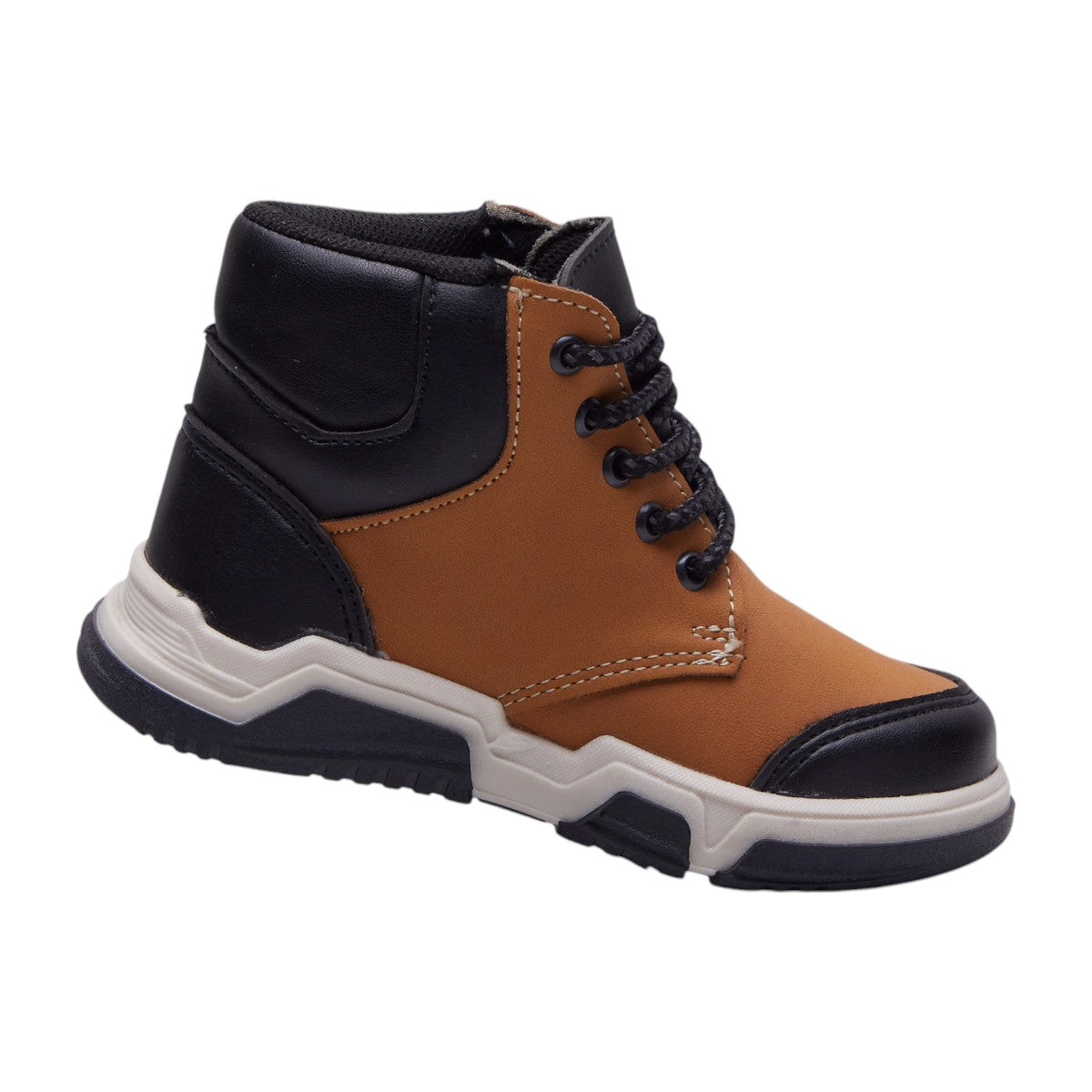 Bota de Montaña para Niño en Material Tipo Piel Café con negro dv2925