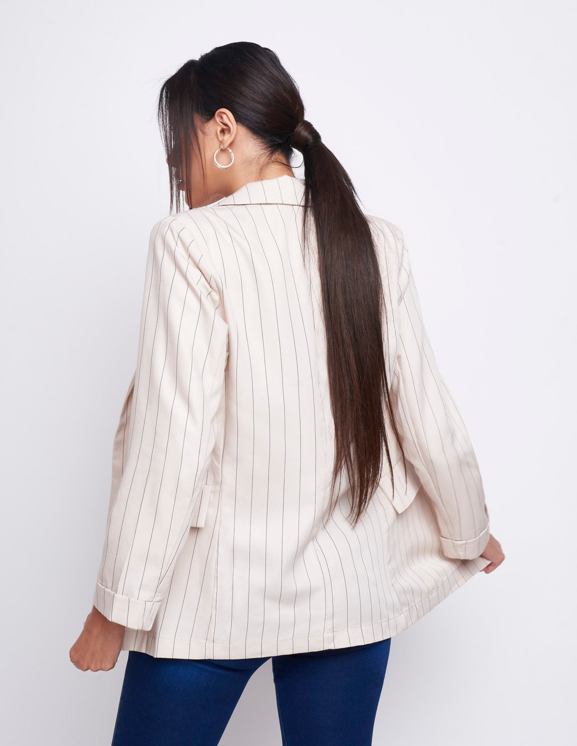 Saco Beige con Rayas