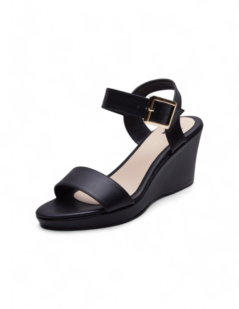 Sandalia Negro Tacón Plataforma dv2925