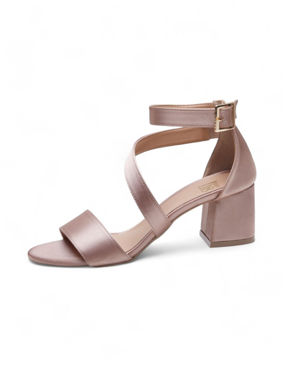 Sandalia Tacón Beige Satin dv2925