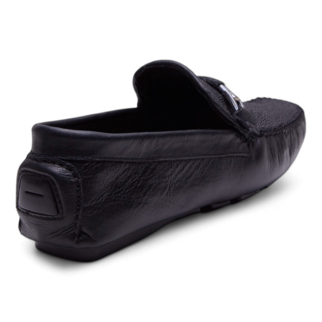 Mocasin Hombre Negro en Piel de Mantarraya dv2925