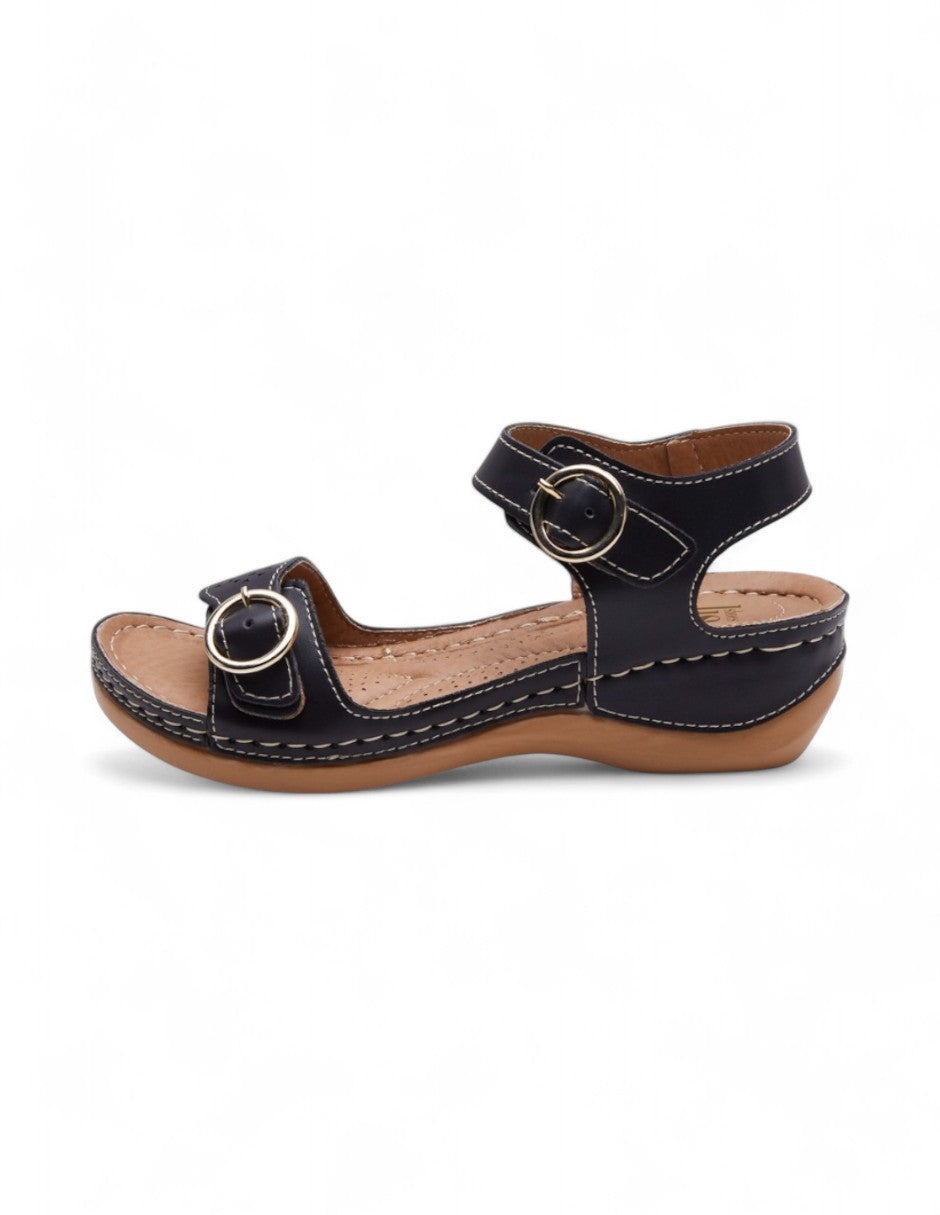 Sandalia Mujer Suela Madera con Herrajes dv2925