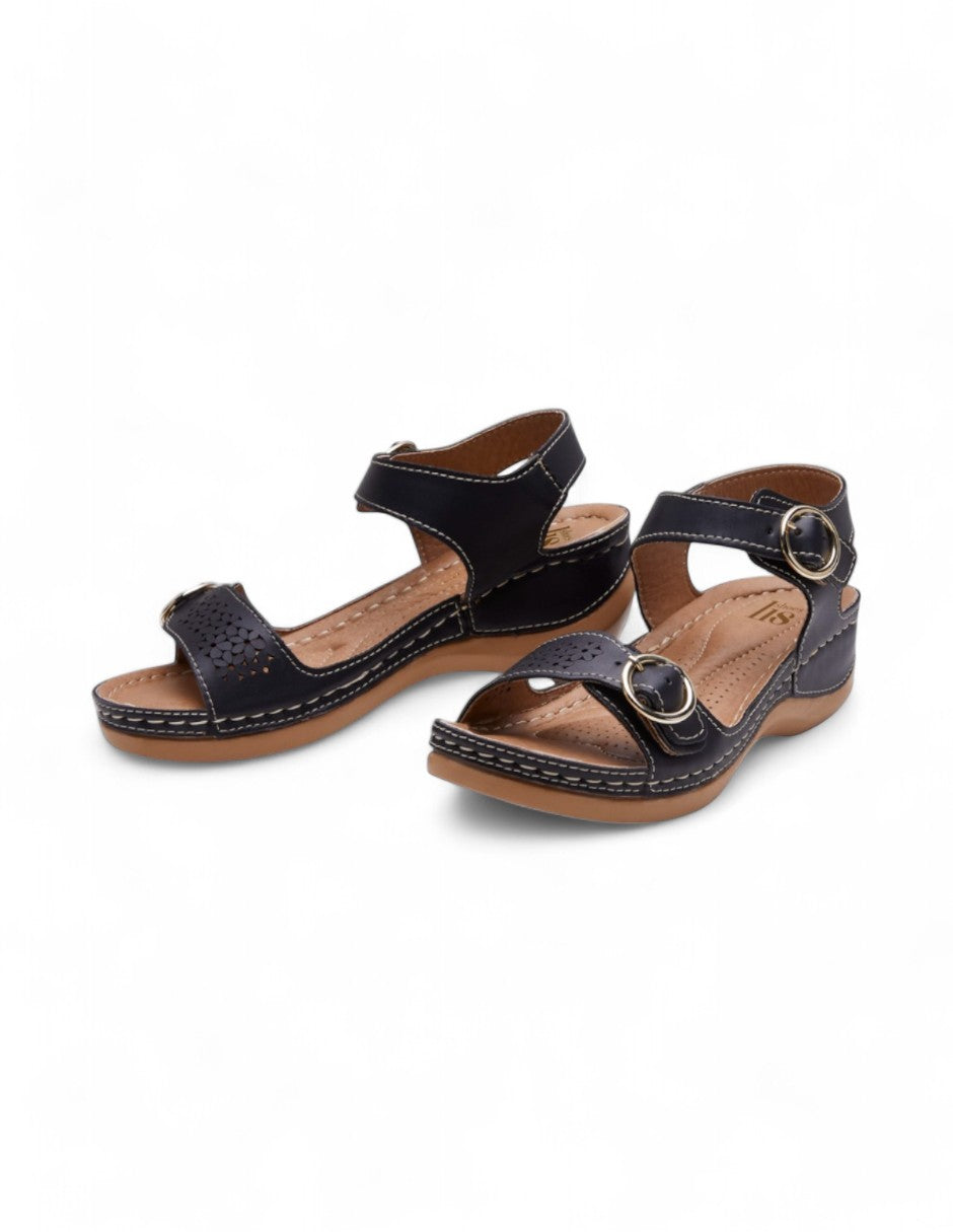 Sandalia Mujer Suela Madera con Herrajes dv2925