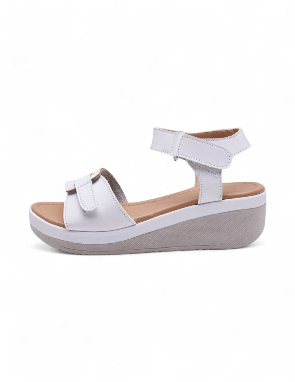 Sandalia Blanca de Mujer con Plataforma dv2925