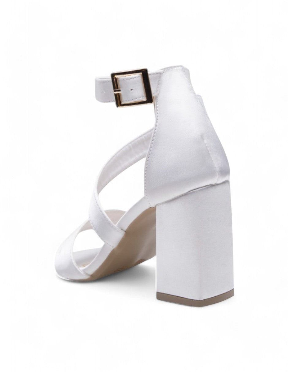 Sandalia Tacón Blanco Satin dv2925
