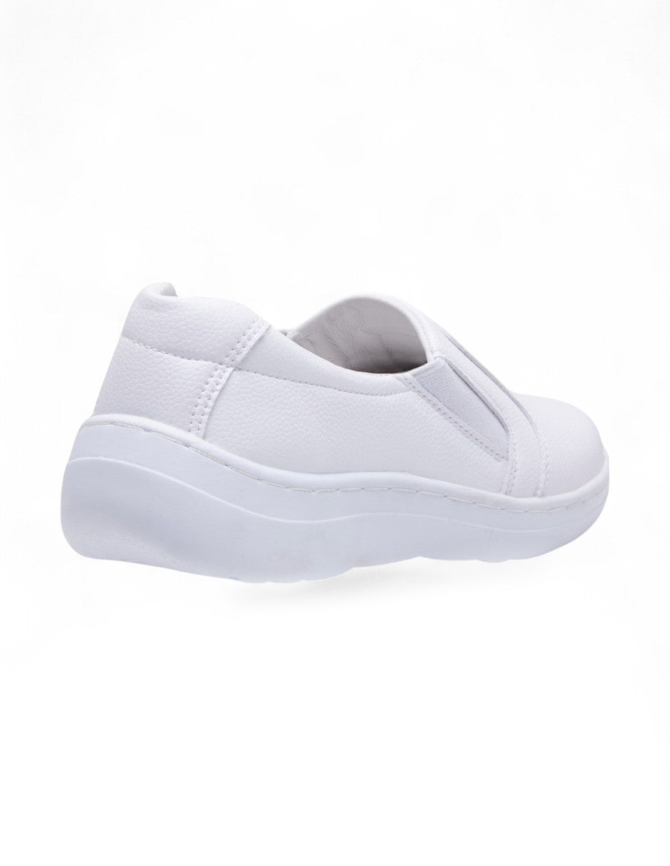 Tenis Unisex Tipo Piel Elástico Blanco dv2925