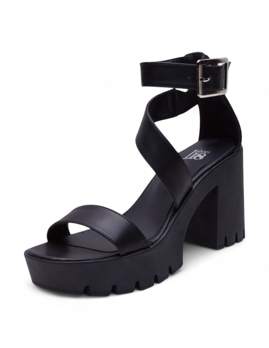 Sandalias Tacón Ancho Negro dv2925