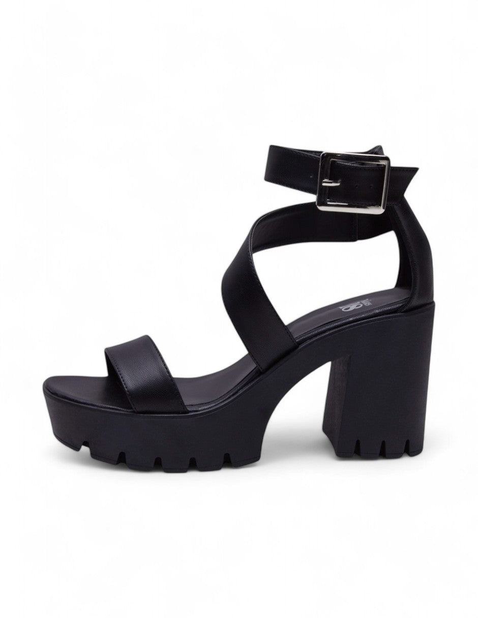 Sandalias Tacón Ancho Negro dv2925