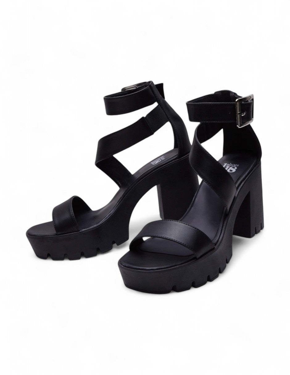 Sandalias Tacón Ancho Negro dv2925
