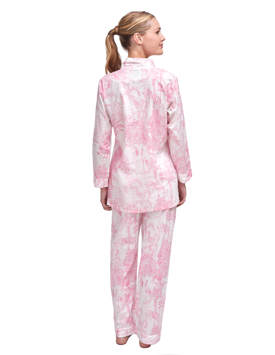 Pijama Algodón Camisa y Pantalón Mujer Estampado Rosa dv2925 Success