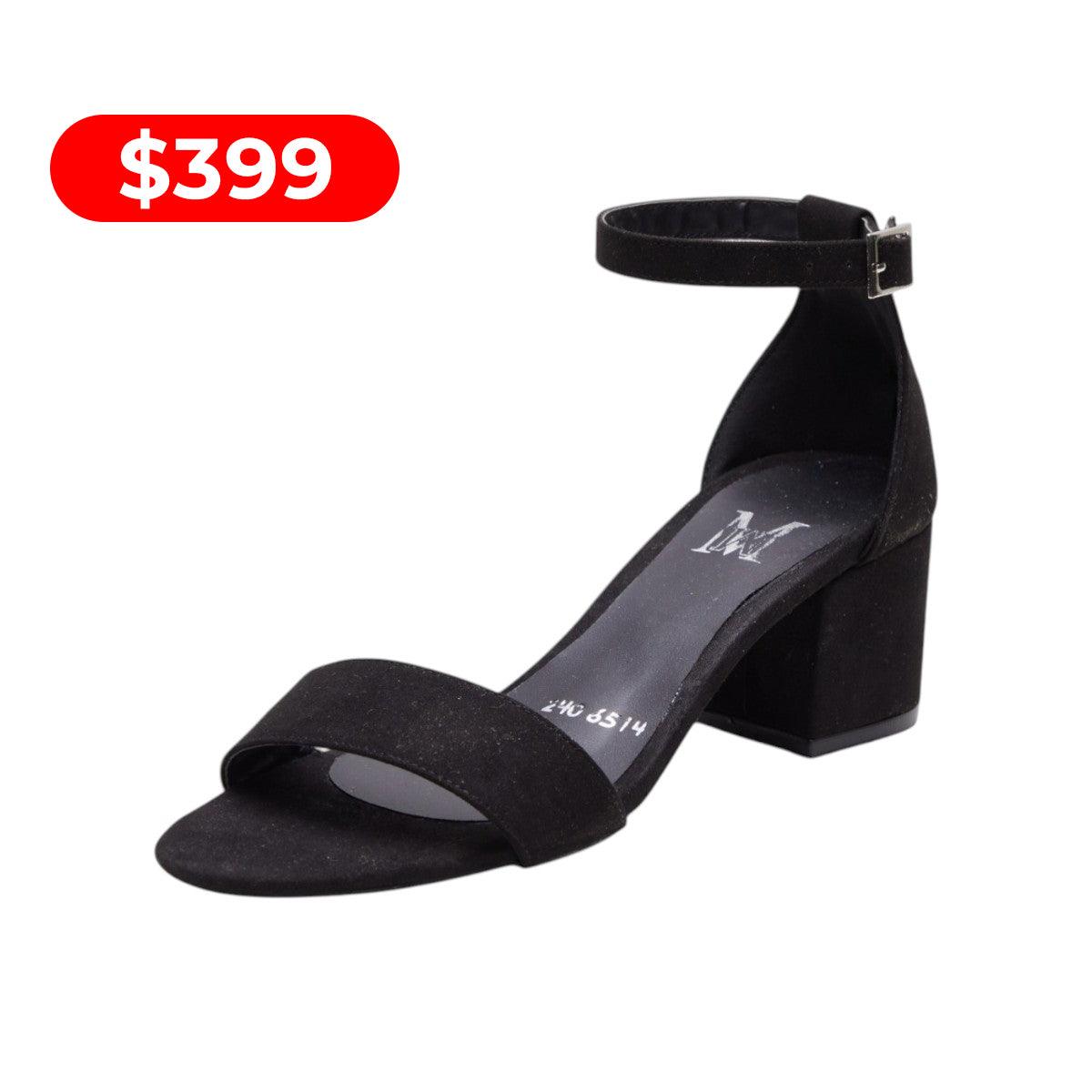 Zapatilla de tacón negra modelo O65140