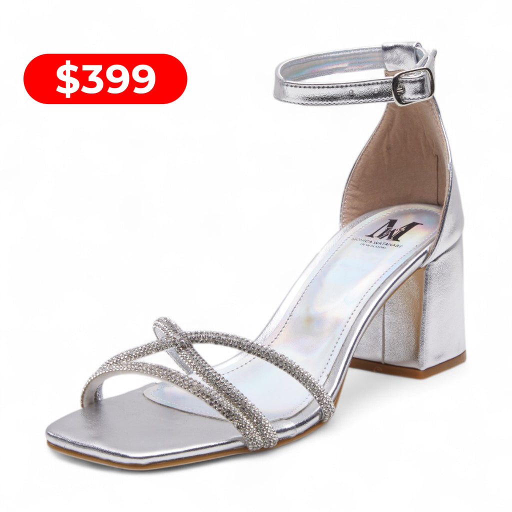 Sandalia de tacón plata Modelo 114100