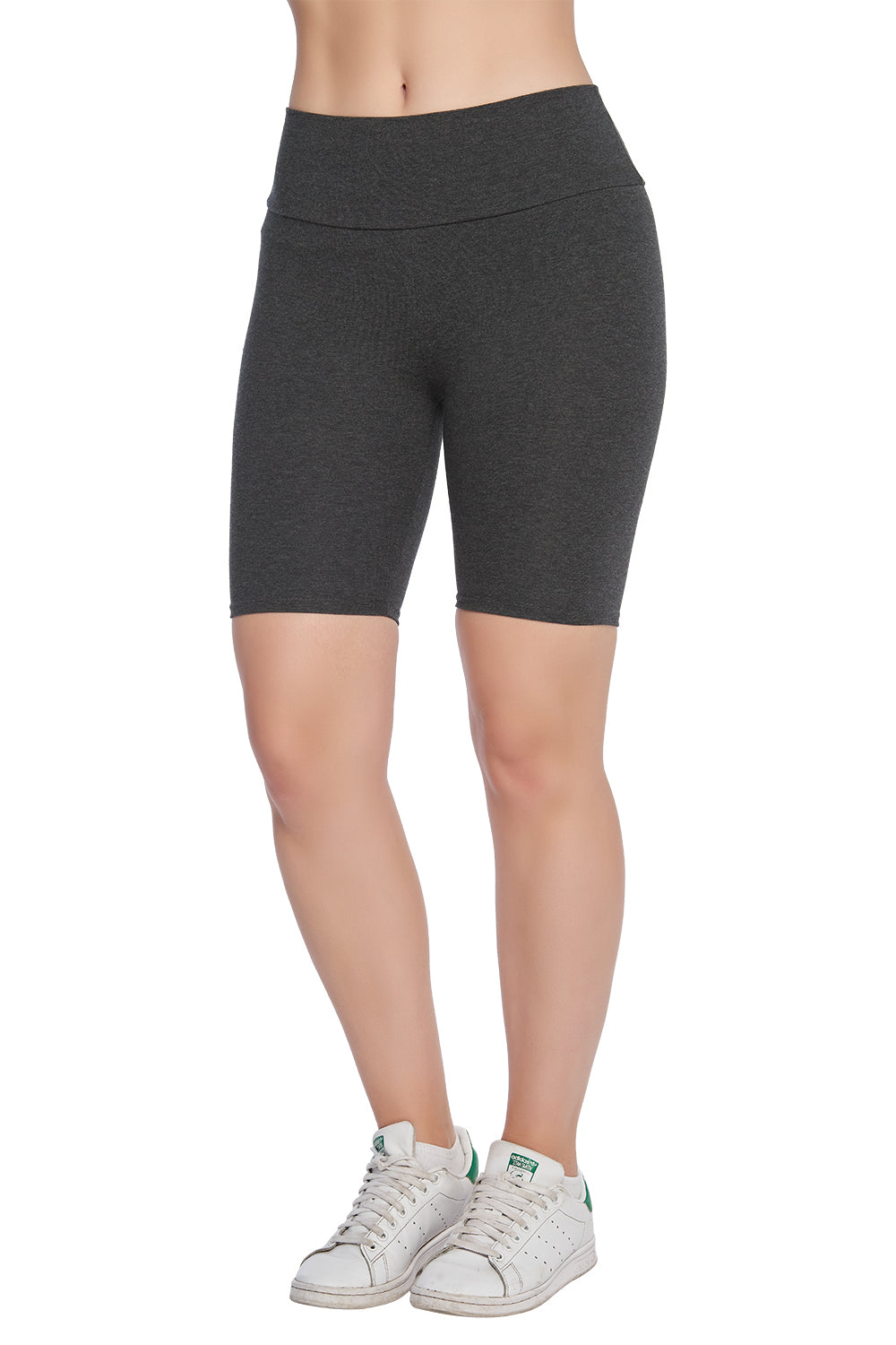 Short Biker Gris: Tiro Alto y Estilo Stretch