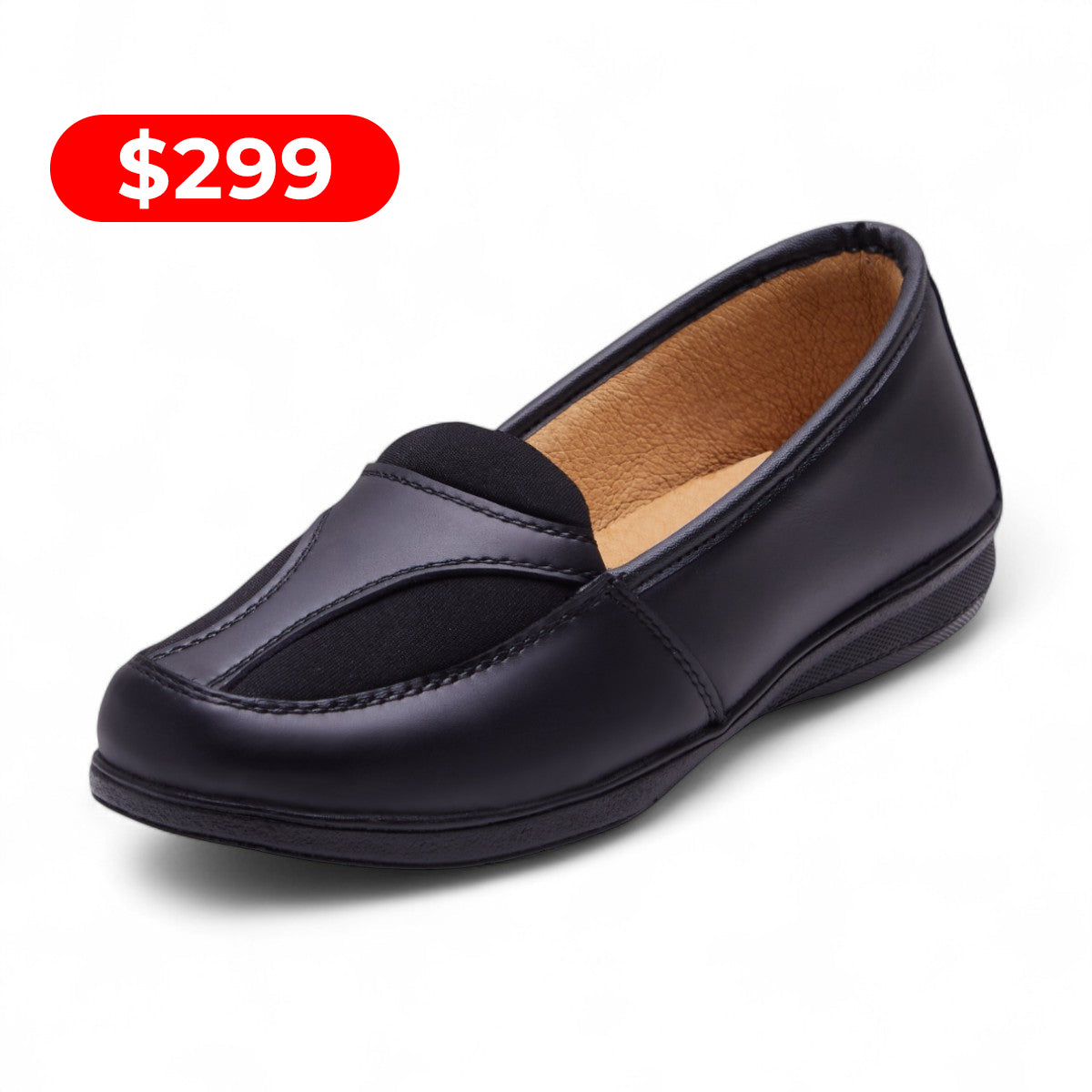 Zapato de piso negro modelo 121110