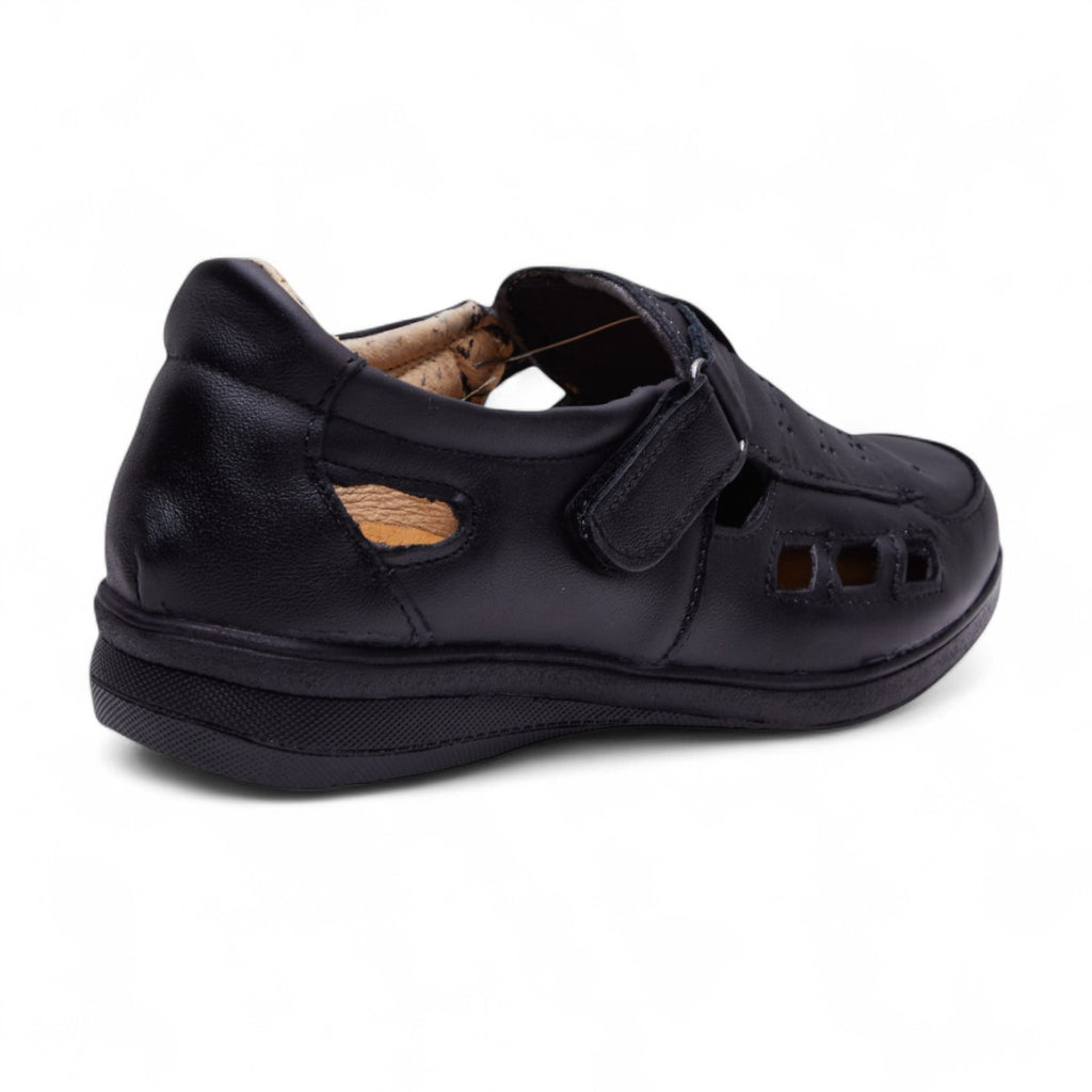 Zapato de piso tipo huarache negro modelo 121112