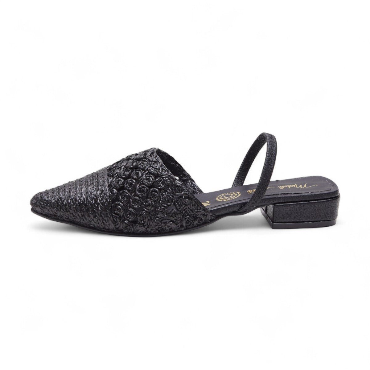 Mule negro tejido punta fina | Flats casuales mujer 2025