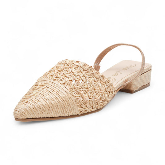Mule beige tejido punta fina | Flats verano mujer 2025