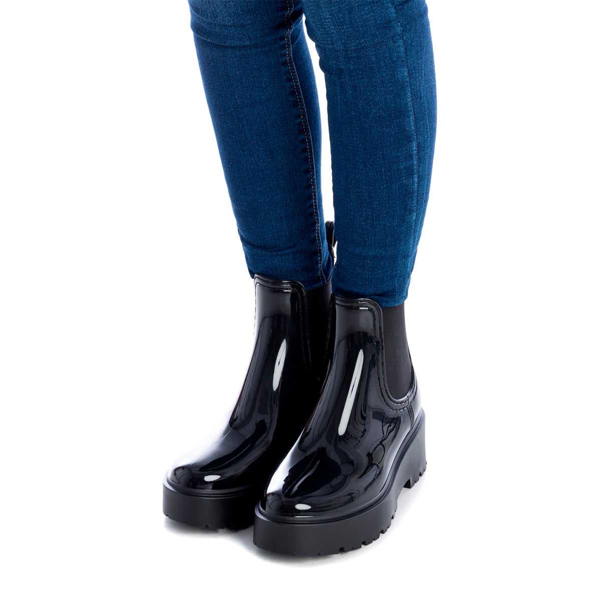 Botines casuales para mujer con diseño español, punta redonda y elástico lateral, moda cómoda con tacón bajo dv2925
