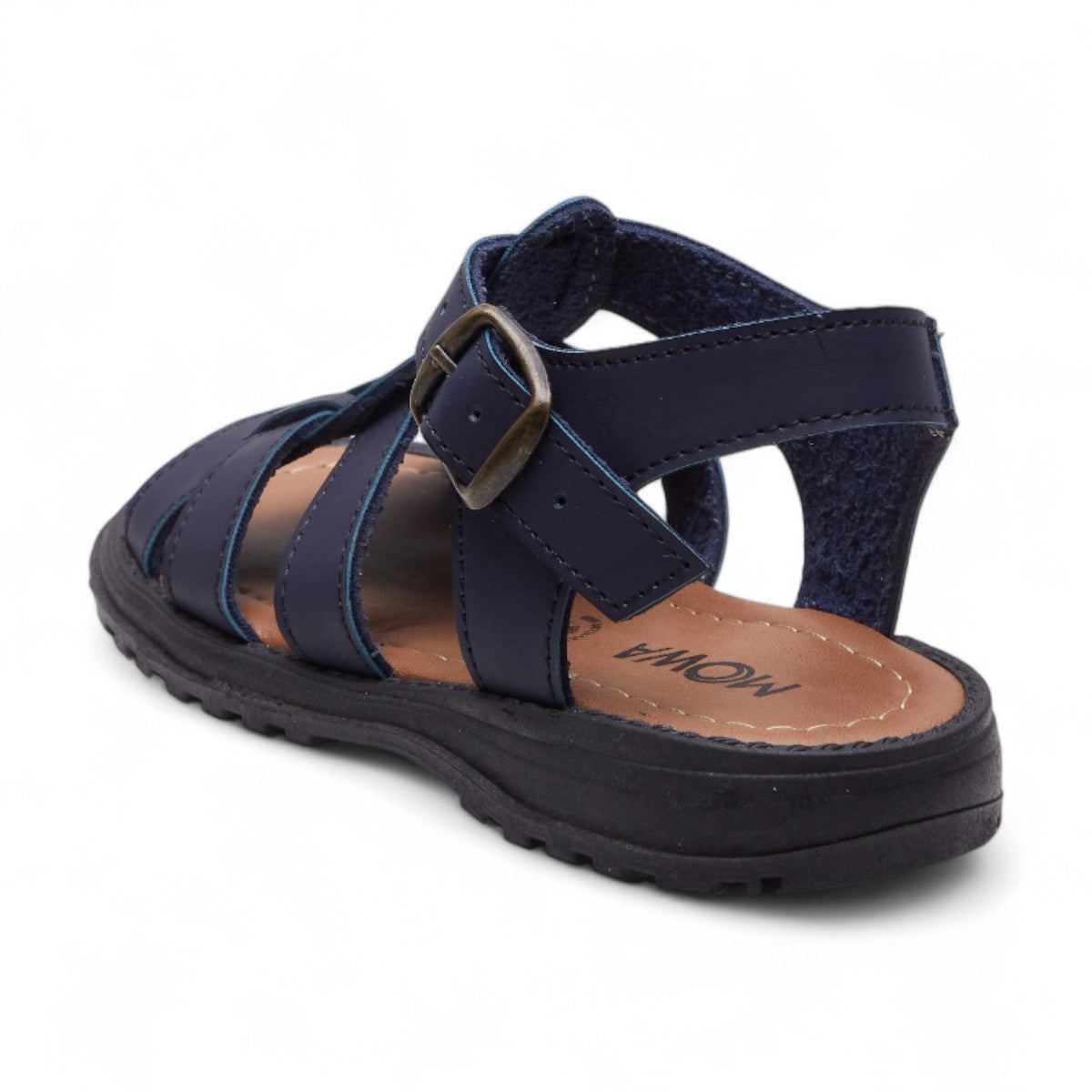 Sandalias azul marino para niño con tiras tejidas y hebilla ajustable, diseño cómodo y resistente dv2925