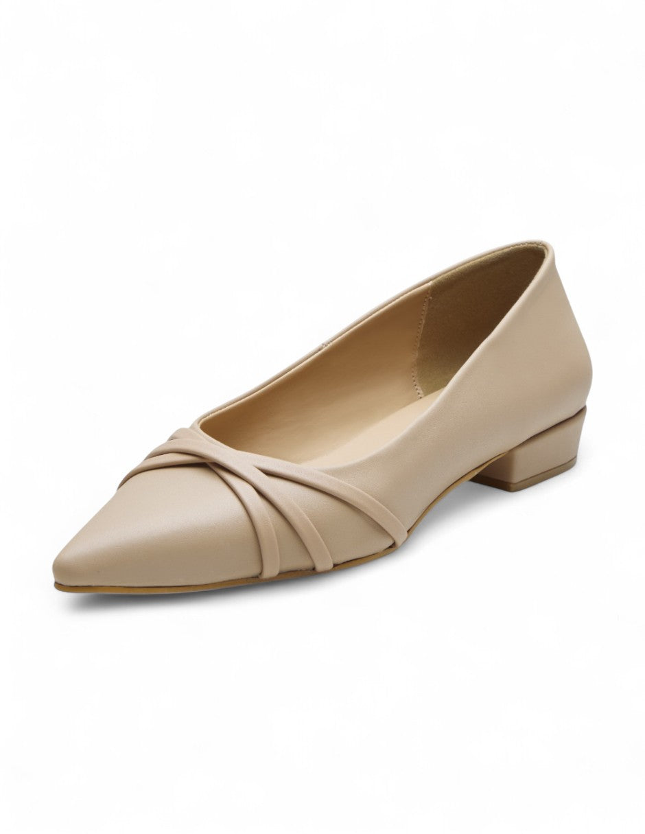 Flat nude cruzado punta fina | Zapatos cómodos mujer 2025
