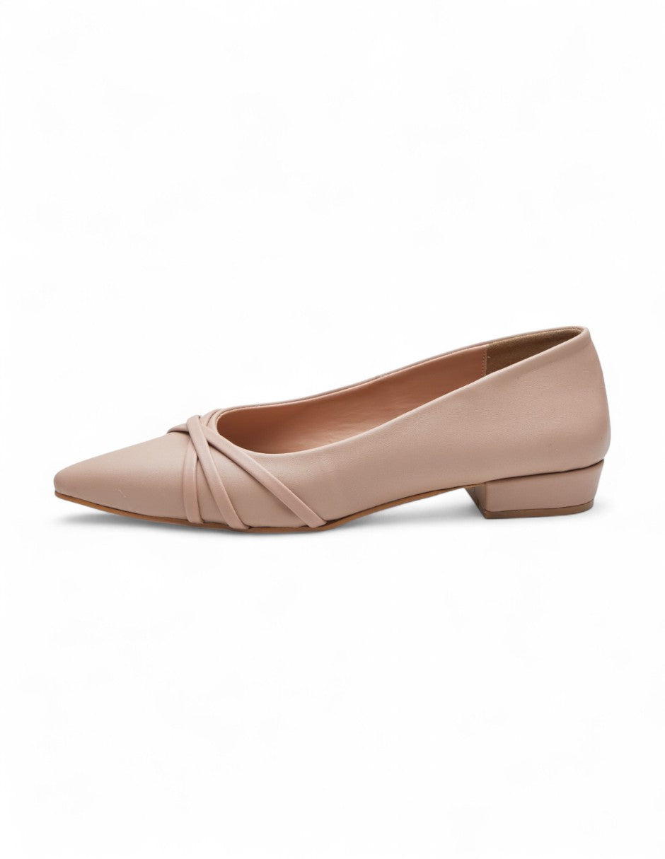 Flat nude cruzado punta fina | Zapatos cómodos mujer 2025