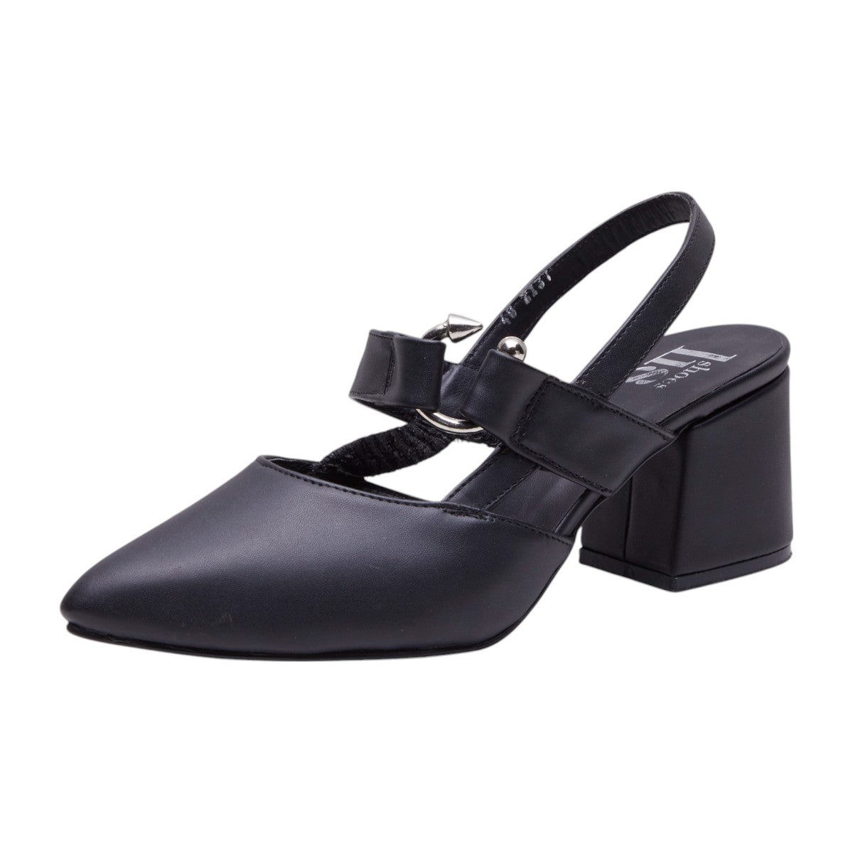 Zapatillas de tacón grueso para mujer, elegantes, formales y clásicas, con punta cerrada color negro dv2925