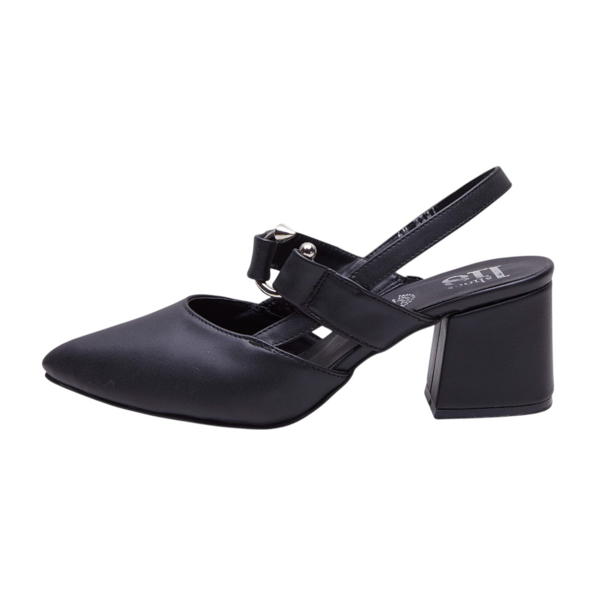 Zapatillas de tacón grueso para mujer, elegantes, formales y clásicas, con punta cerrada color negro dv2925