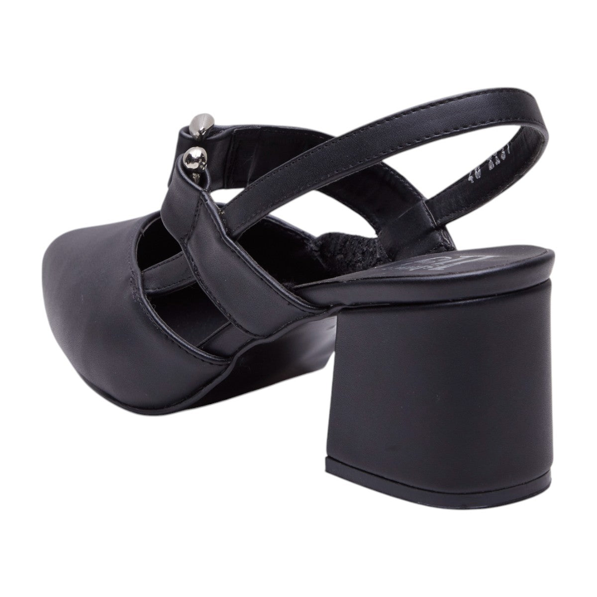 Zapatillas de tacón grueso para mujer, elegantes, formales y clásicas, con punta cerrada color negro dv2925