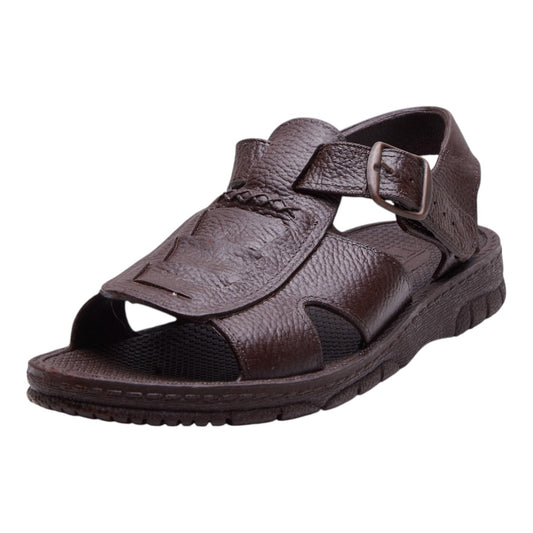 Sandalias para Mujer Tipo Piel con Hebilla Ajustable, Diseño Cruzado y Bordado Decorativo, Punta Abierta, Soporte en Tobillo y Suela Confort Café dv2925