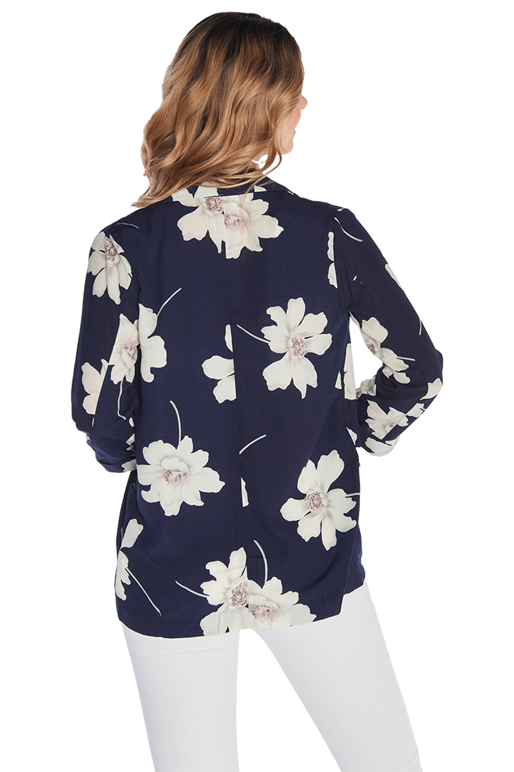 Saco Azul Marino con Flores