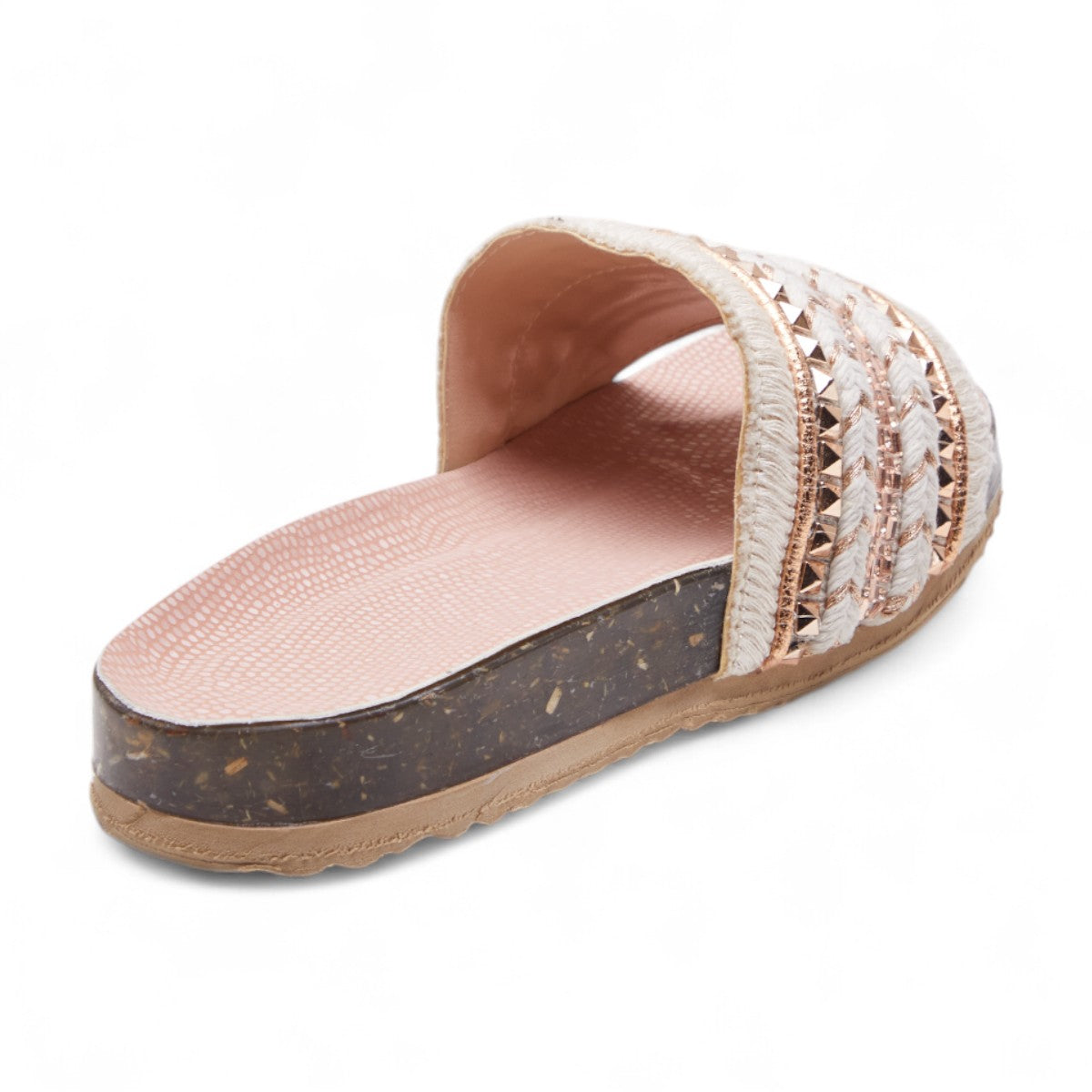 Sandalias planas bohemias para mujer con piedras decorativas, suela de EVA antiderrapante y plantilla de corcho dv2925