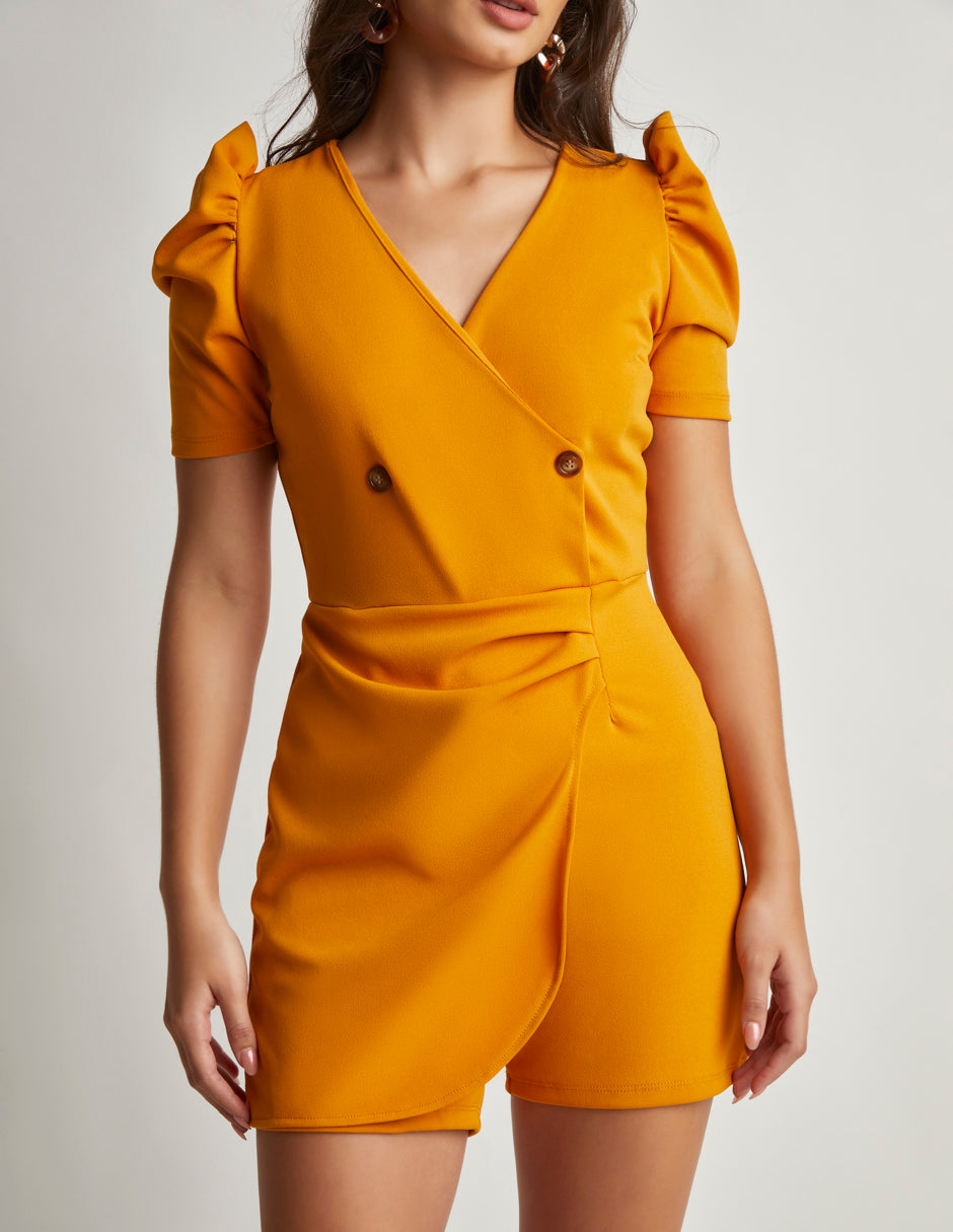 Jumper Mostaza Formal: Tela Stretch, Contemporáneo