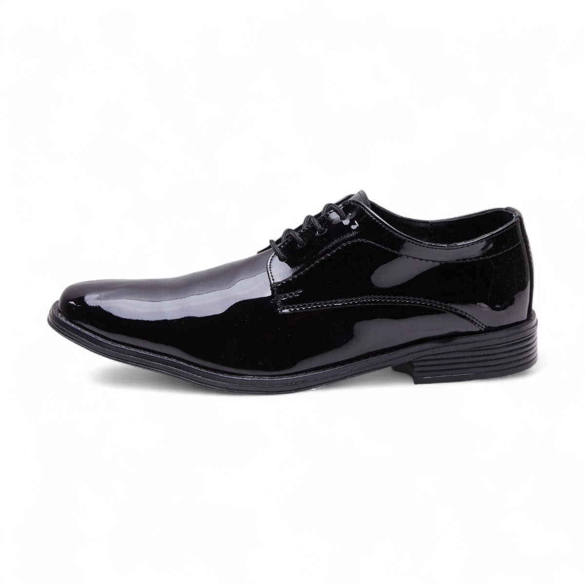 Zapatos formales de charol negro para caballero con agujetas y plantilla de piel, estilo elegante y clásico dv2925