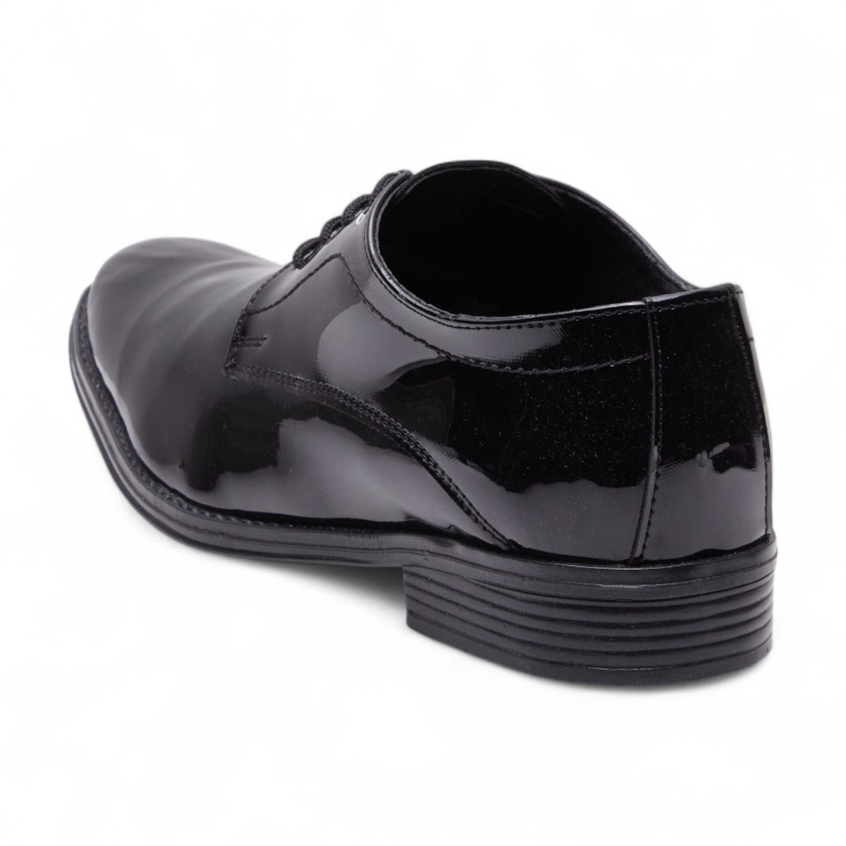 Zapatos formales de charol negro para caballero con agujetas y plantilla de piel, estilo elegante y clásico dv2925