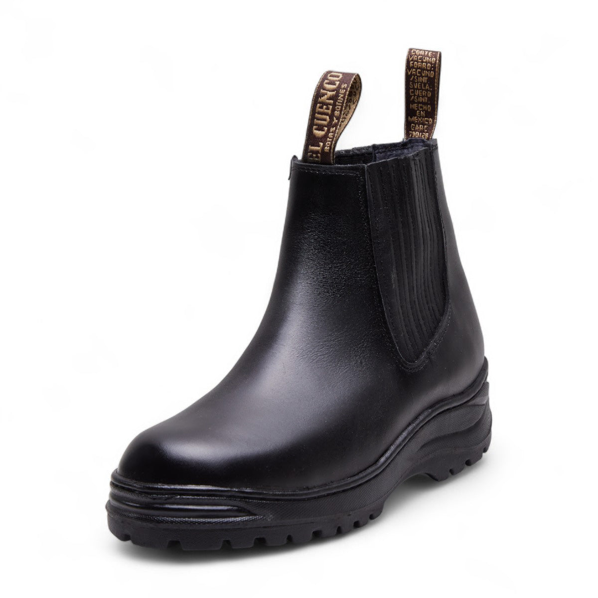 Botines negros para caballero en material tipo piel con elástico lateral y suela confort, diseño elegante y moderno dv2925