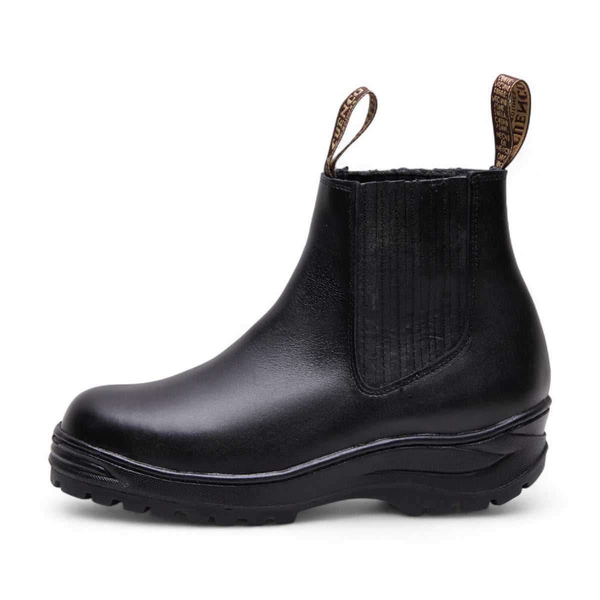 Botines negros para caballero en material tipo piel con elástico lateral y suela confort, diseño elegante y moderno dv2925