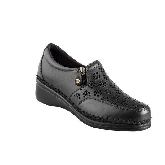 Zapato Jessi Lobo Solo Cuña Piel Perforado Transpirable