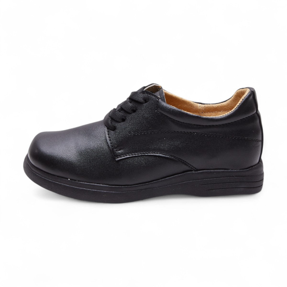 Zapatos escolares formales para niño en piel sintética color negro con punta cuadrada dv2925