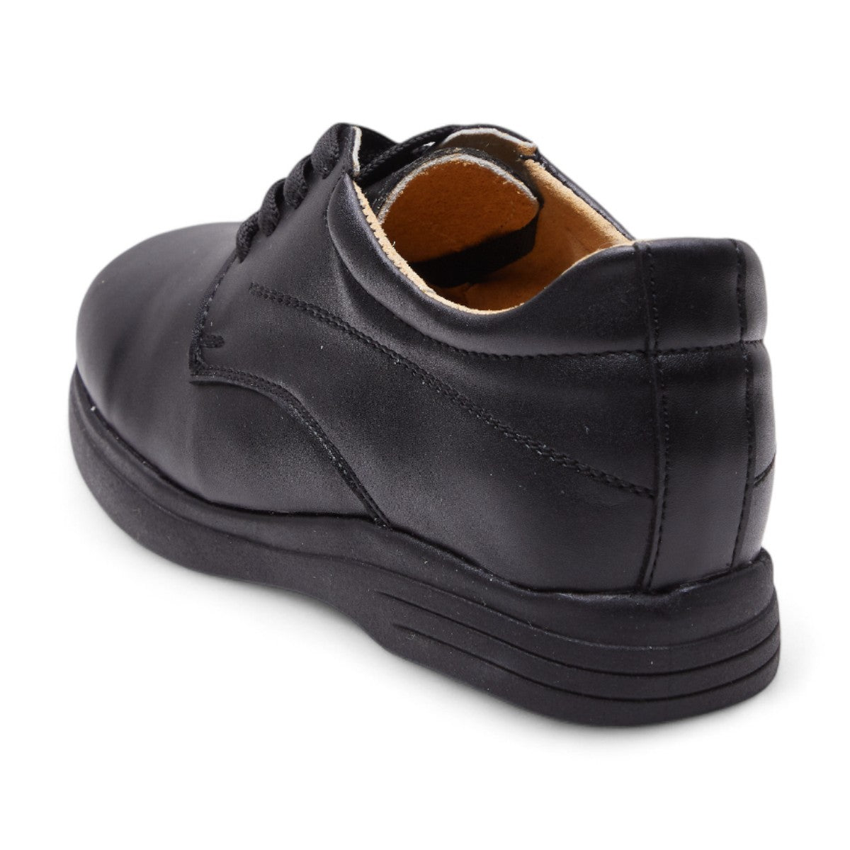 Zapatos escolares formales para niño en piel sintética color negro con punta cuadrada dv2925