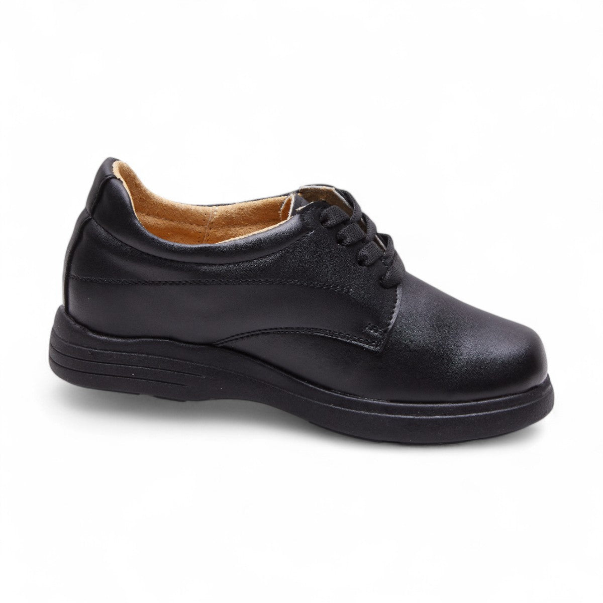 Zapatos escolares formales para niño en piel sintética color negro con punta cuadrada dv2925