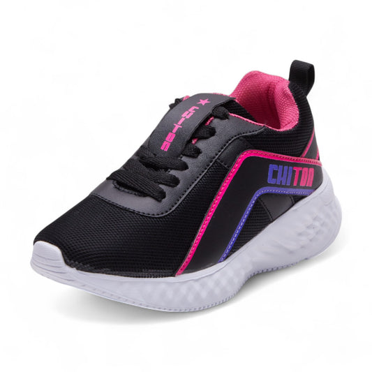 Tenis deportivos para niño en material transpirable con agujetas y suela confort, diseño cómodo y ligero color negro dv2925
