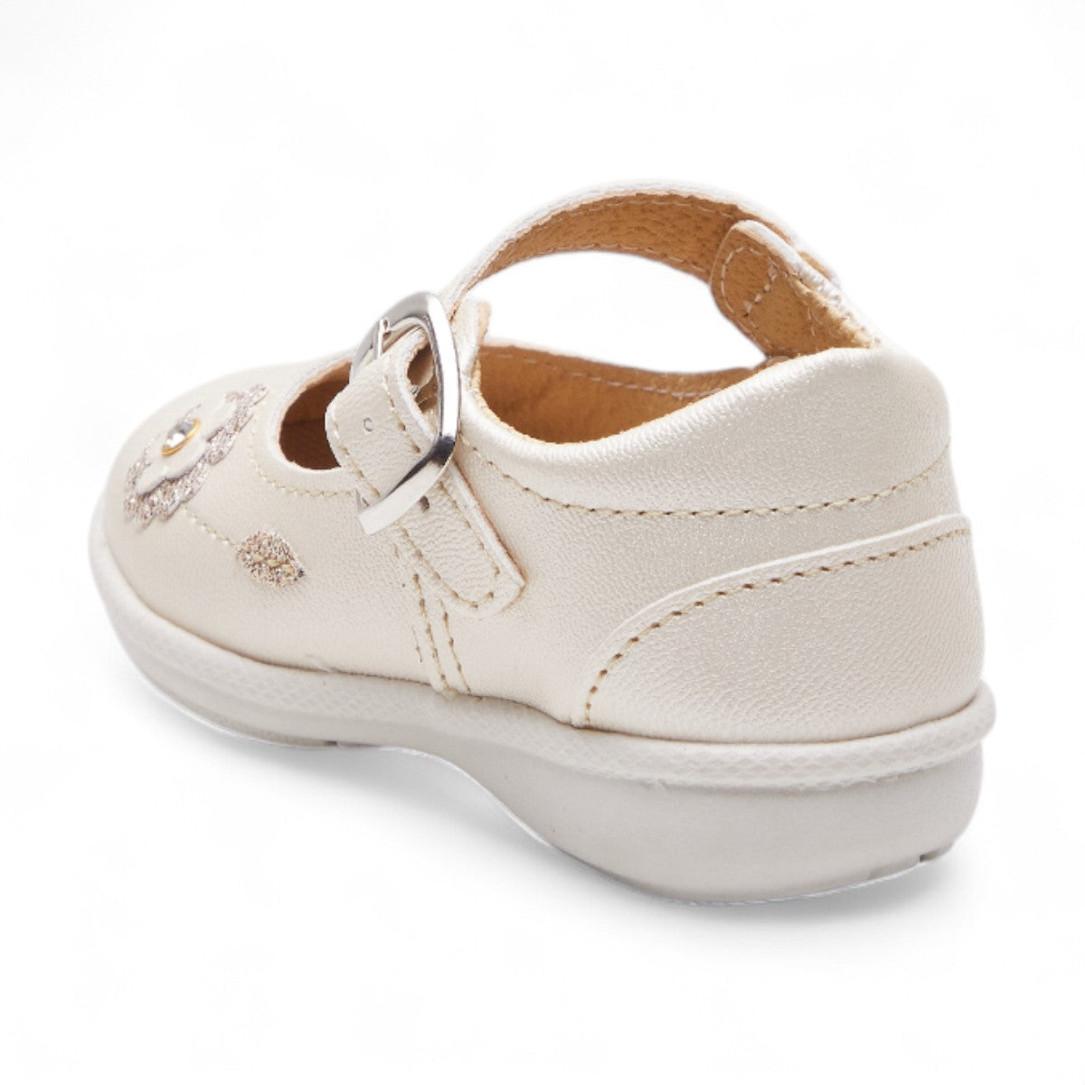 Mary Jane blanca con flor bordada | Zapatos niña 2025